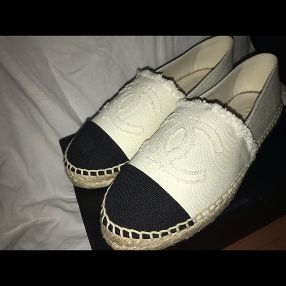 CHANEL Shoes - White Chanel Distressed Espadrilles Women’s 38